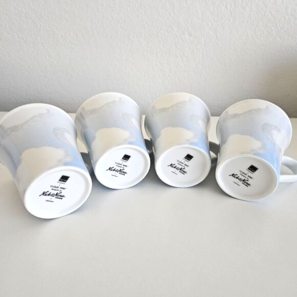NEW (Set of 4) Nick & Nora 222 Fifth Cloud Nine 4.25" Porcelain Coffee Tea Mugs - Picture 4 of 7